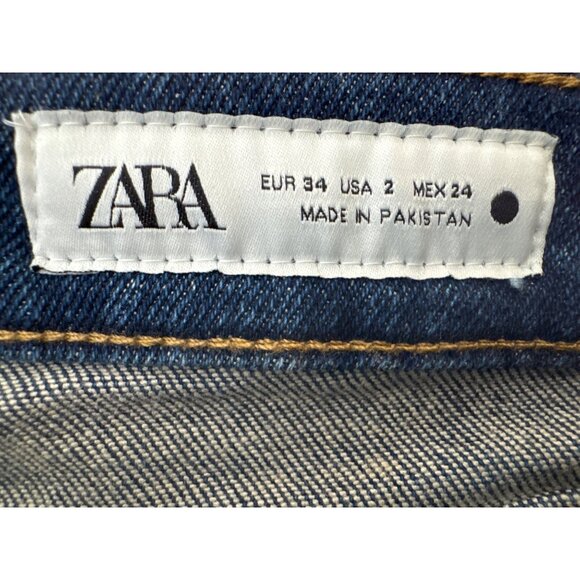 2/$30 ZARA Womens Skinny Jeans USA 2 Cotton/Elastane Blend Blue Denim - Picture 4 of 16